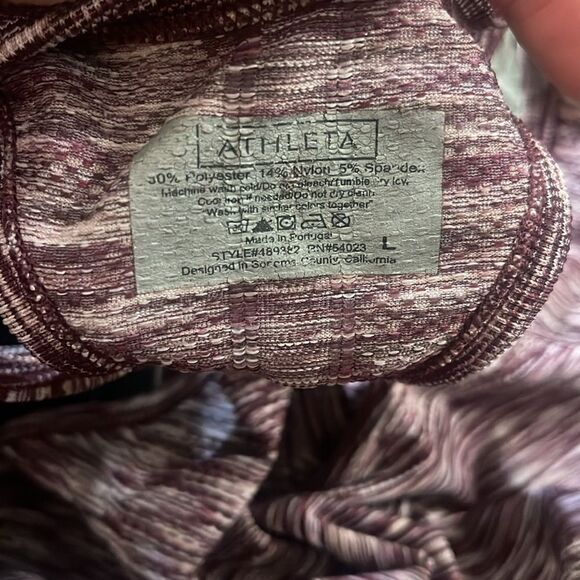 Athleta Fastest Track Racerback Tank Wine Burgundy Space Dyed Athletic Top L - Picture 6 of 6